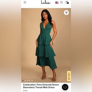 Lulus emerald green midi dress